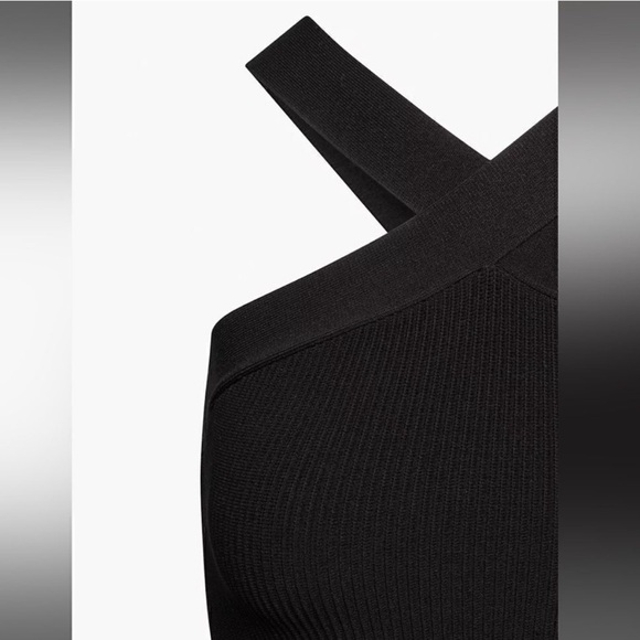 Aritzia Babaton Sculpt Criss Cross Ribbed Dress Black Size XS Sz XS Extra Small - Picture 2 of 6